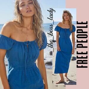 Free People Blue Midi Dress